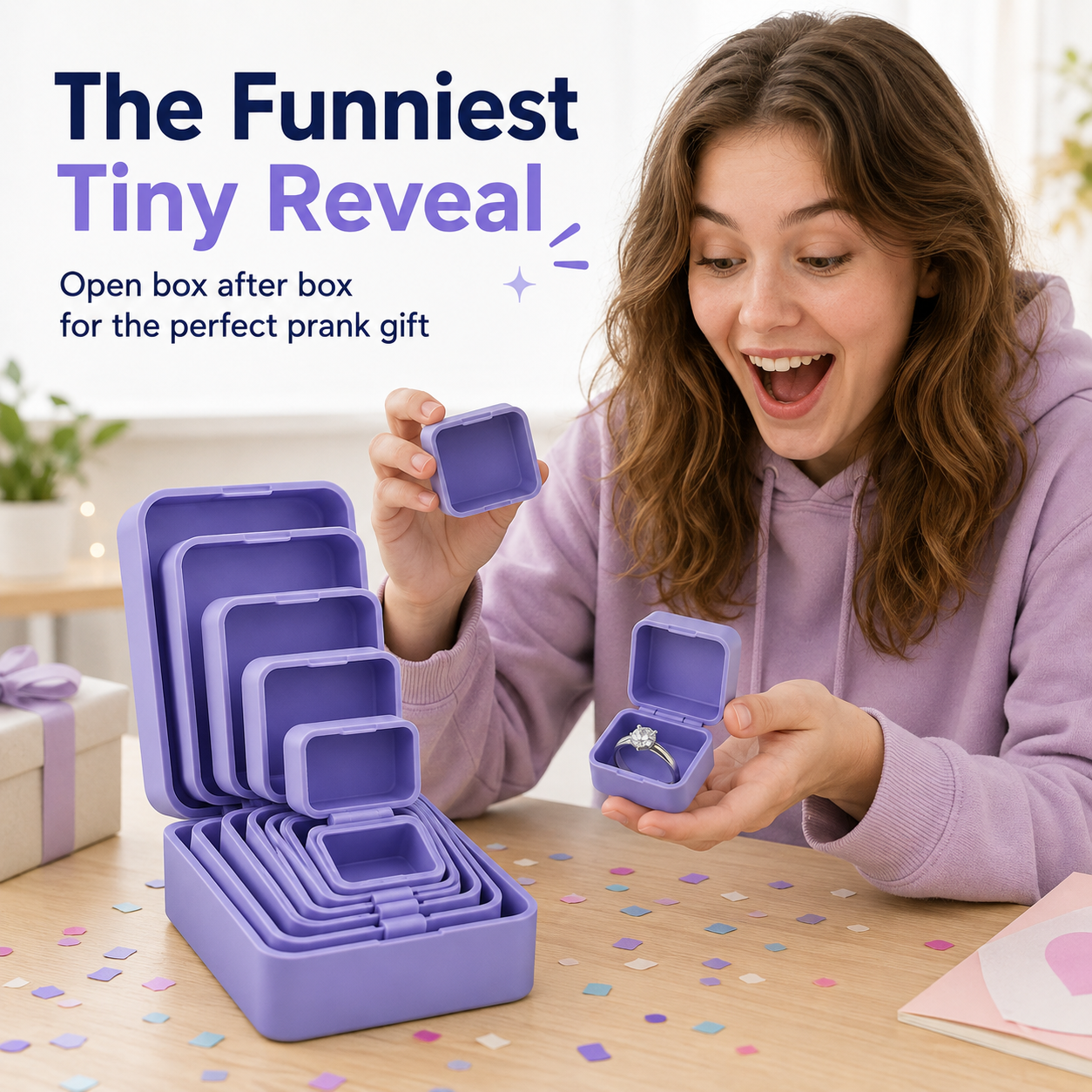 🎉 LIMITED 50% OFF 7-Layer Gift Reveal Box 😂 Perfect for Rings & Tiny Surprises