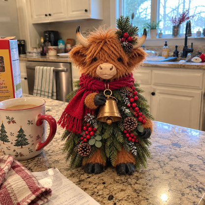 🐮 Christmas Highland Cow Decor 🎄 Cozy Farmhouse Holiday Accent