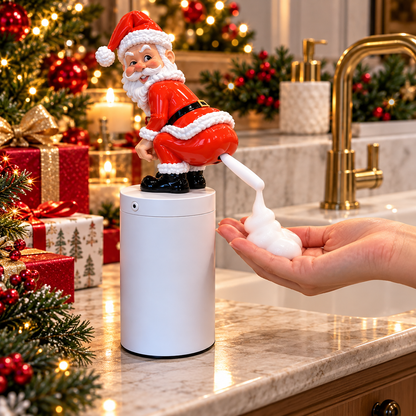🎅💨 Funny Santa Tooting Soap Dispenser – Touchless Foaming Soap & Hilarious Christmas Gift! 🎄