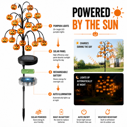 🎃 Solar Pumpkin Tree Lights
