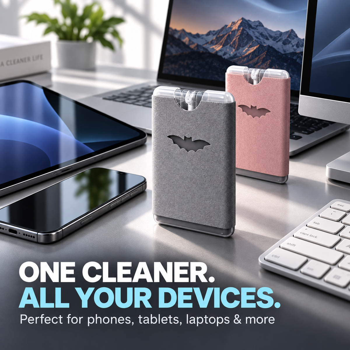 ✨ 2-in-1 Phone & Laptop Screen Cleaner Spray with Microfiber Wipe | Portable Streak-Free Cleaning Mist 📱