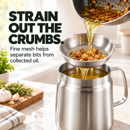 🍳 4-in-1 304 Stainless Steel Deep Fryer & Oil Strainer Pot Set – Fry, Filter & Store Cooking Oil with Ease