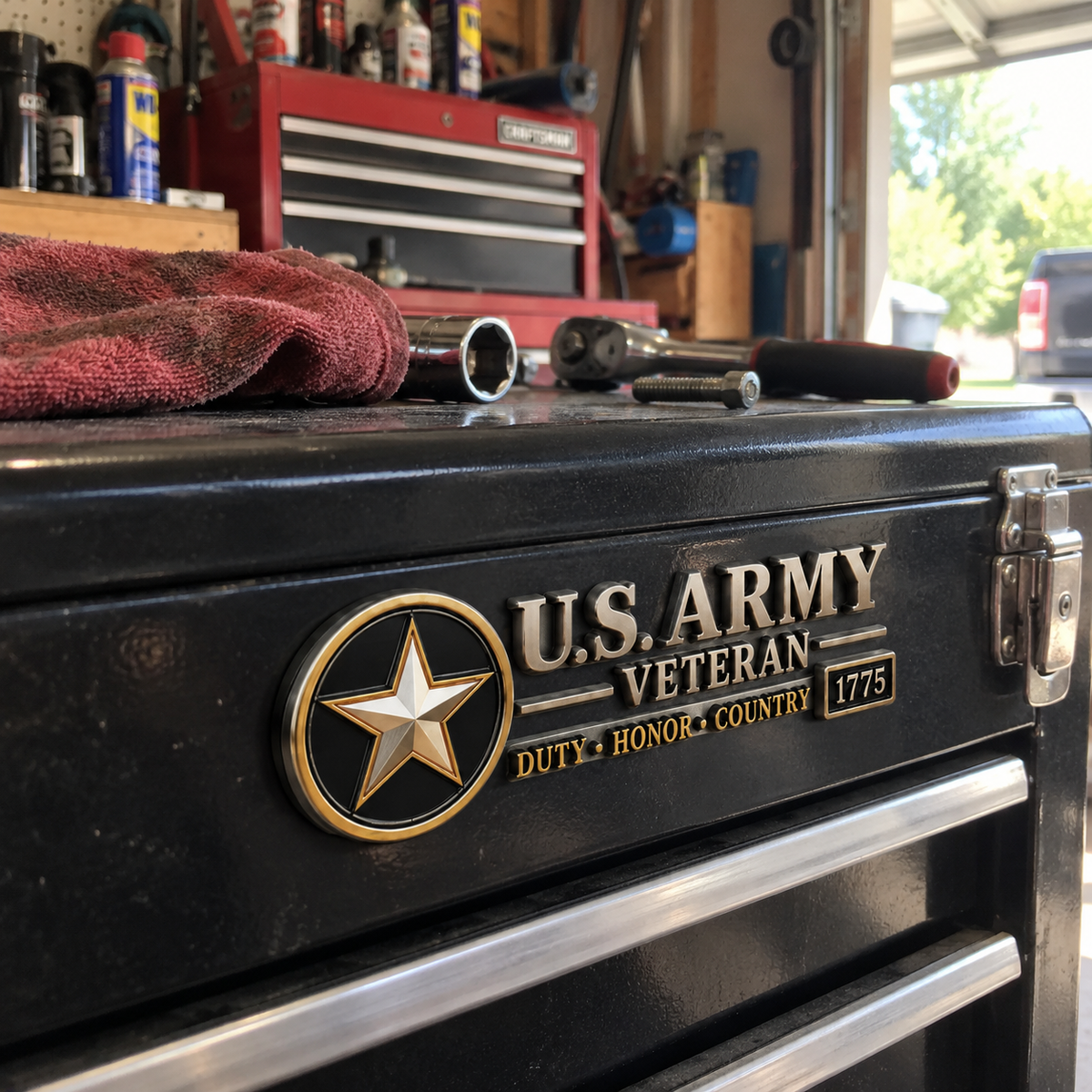 3D Metal Veteran Honor Auto Badge | For daily driving & veteran gatherings