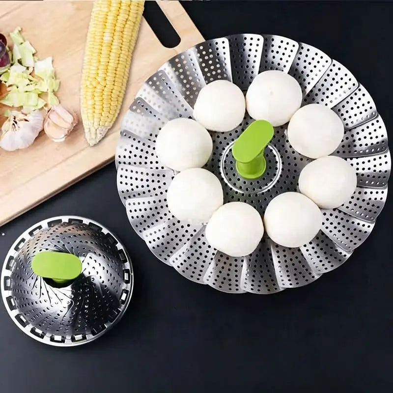 🔥 50% OFF 🥦 Expandable Stainless Steel Vegetable Steamer Basket