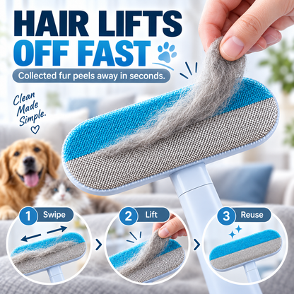 🐾 LIMITED-TIME 49% OFF Pet Hair Remover Brush – Long Handle & 2-in-1 Cleaning