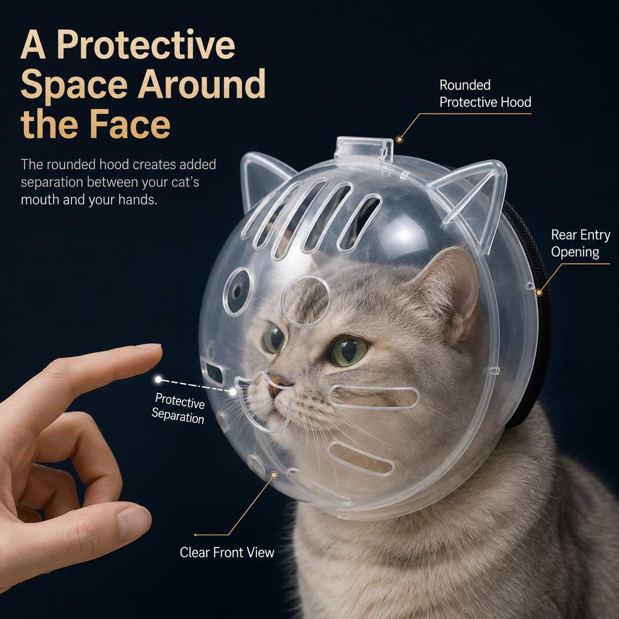 ✨ Save 50% Today 🐱 Cat Grooming Protective Hood for Nail Trimming & Bathing