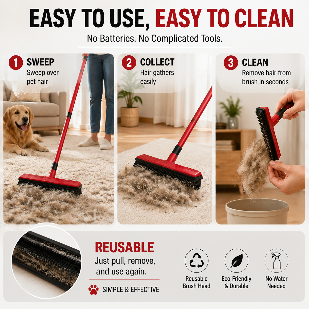 Long Handle Pet Hair Remover