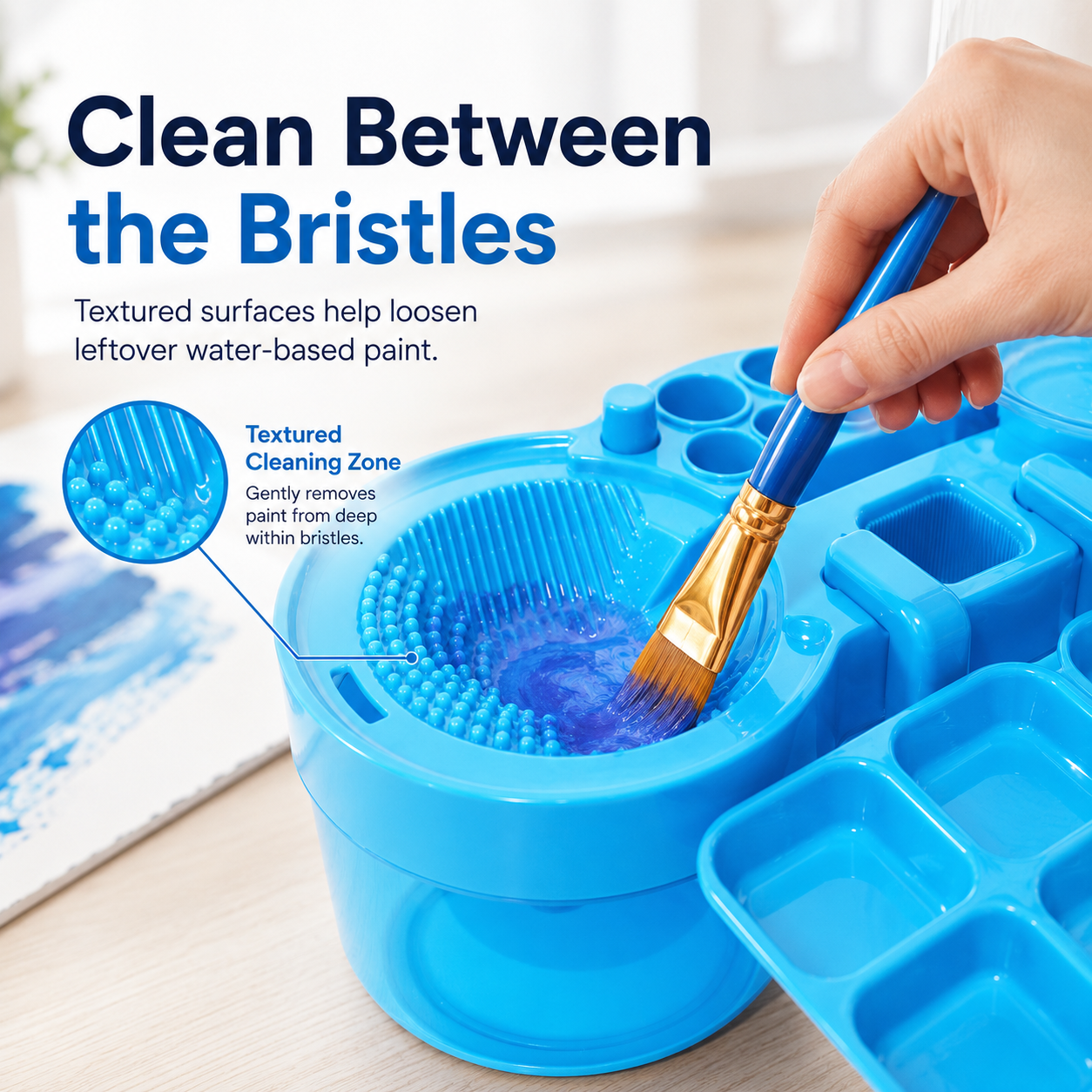 Automatic Water-Changing Brush Washer