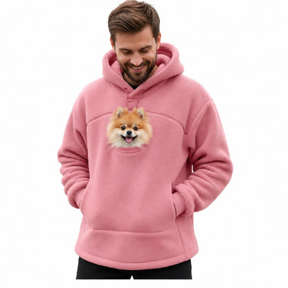 Hoodie With Dog&Cat Pouch Fleece Casual Oversized Sweatshirt