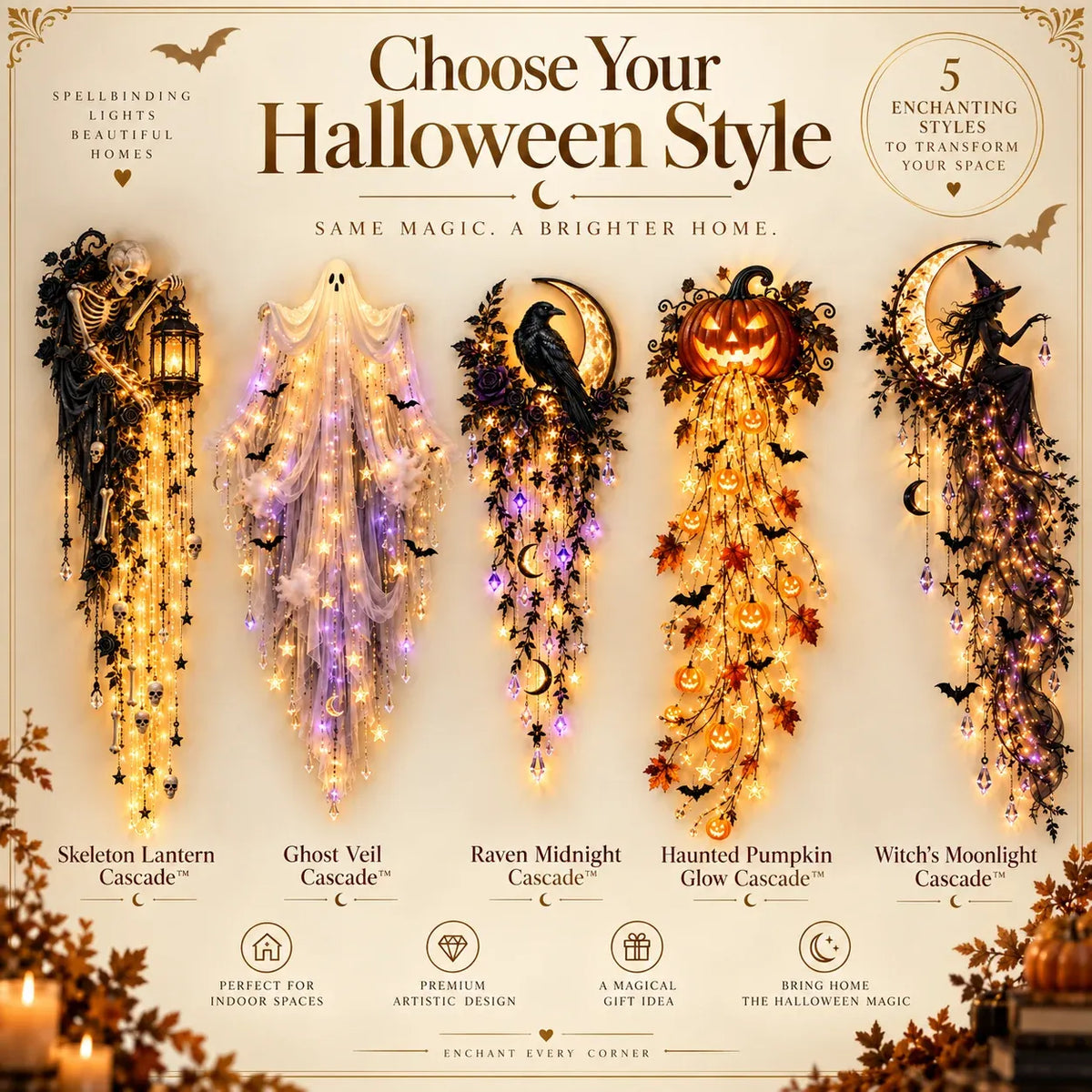 ✨Last Day 49% OFF✨Elegant Halloween Cascade Wall Light Collection