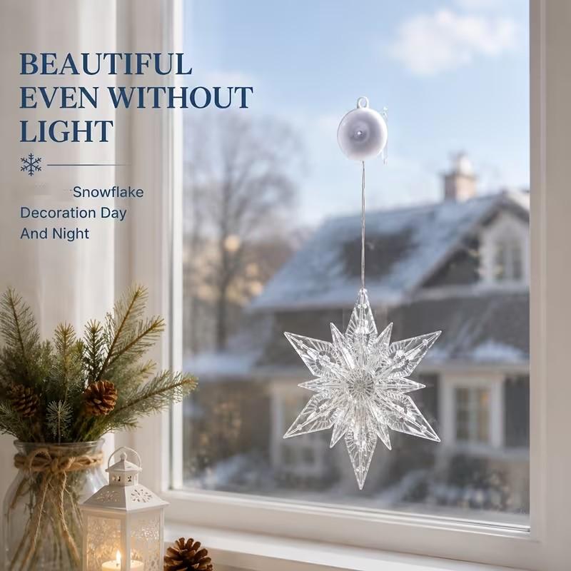 ❄️ DIY Christmas Snowflake Window Lights – Battery-Powered Festive Window Decorations