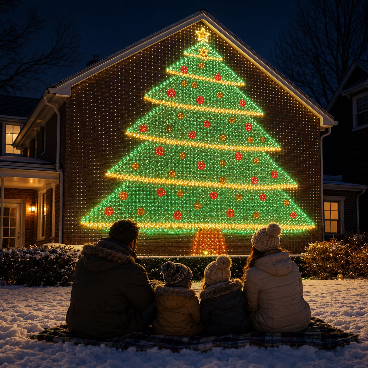 🔥 SPECIAL OFFER | 🎄✨Christmas LED House Net & Smart Outdoor Wall Curtain Light