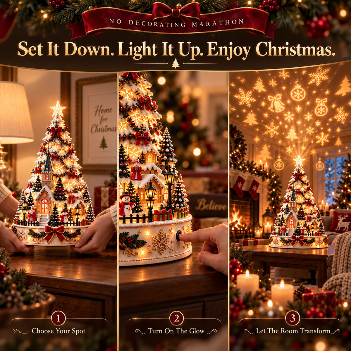 🏆 6,000+ Sold - 🎄MerryRealm Christmas Village Lightscape Tree