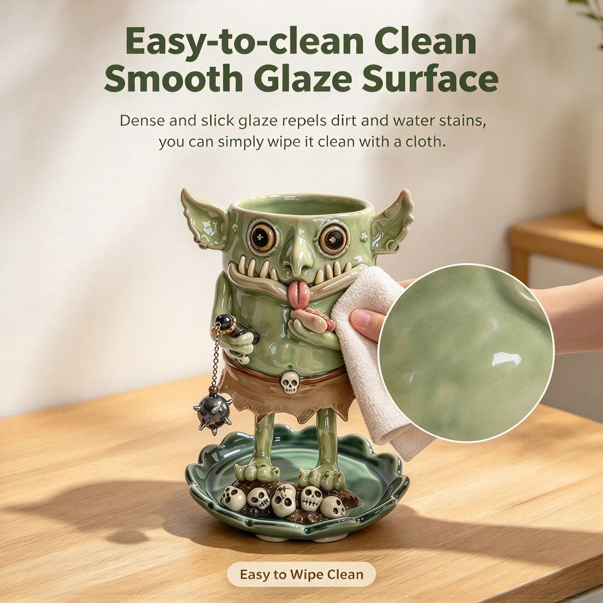 👺Handmade Gothic Goblin Ceramic Planter