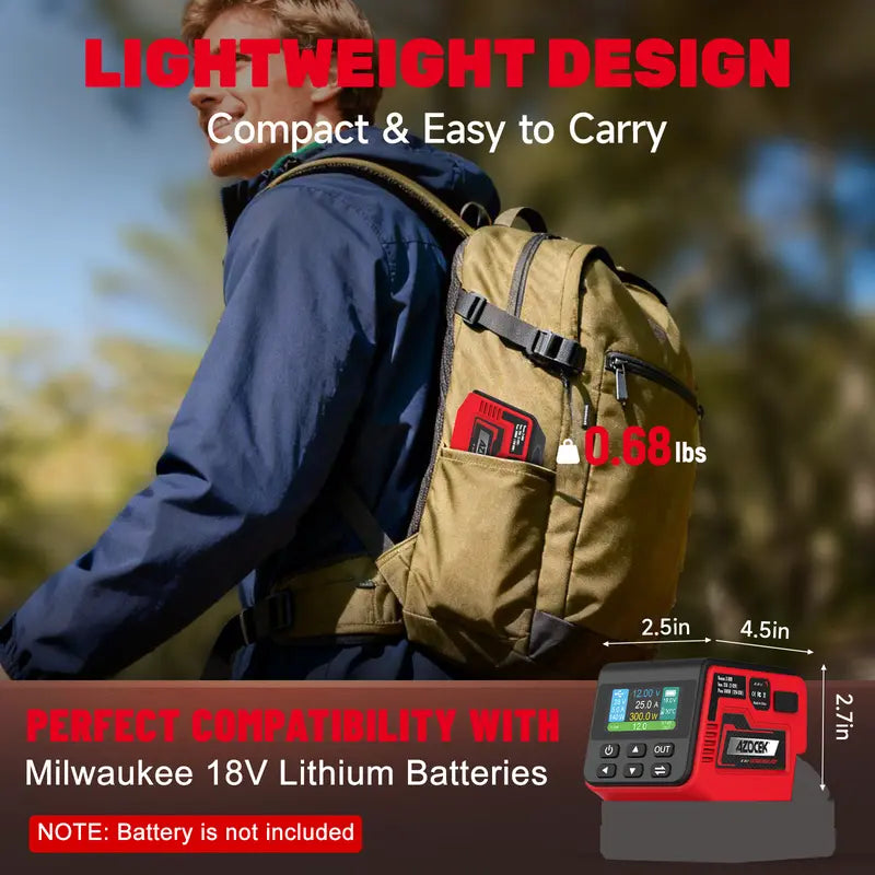⚒️Adjustable DC Power Hub for Milwaukee M18 Batteries | XT60, USB-C & Wireless Charging⚒️