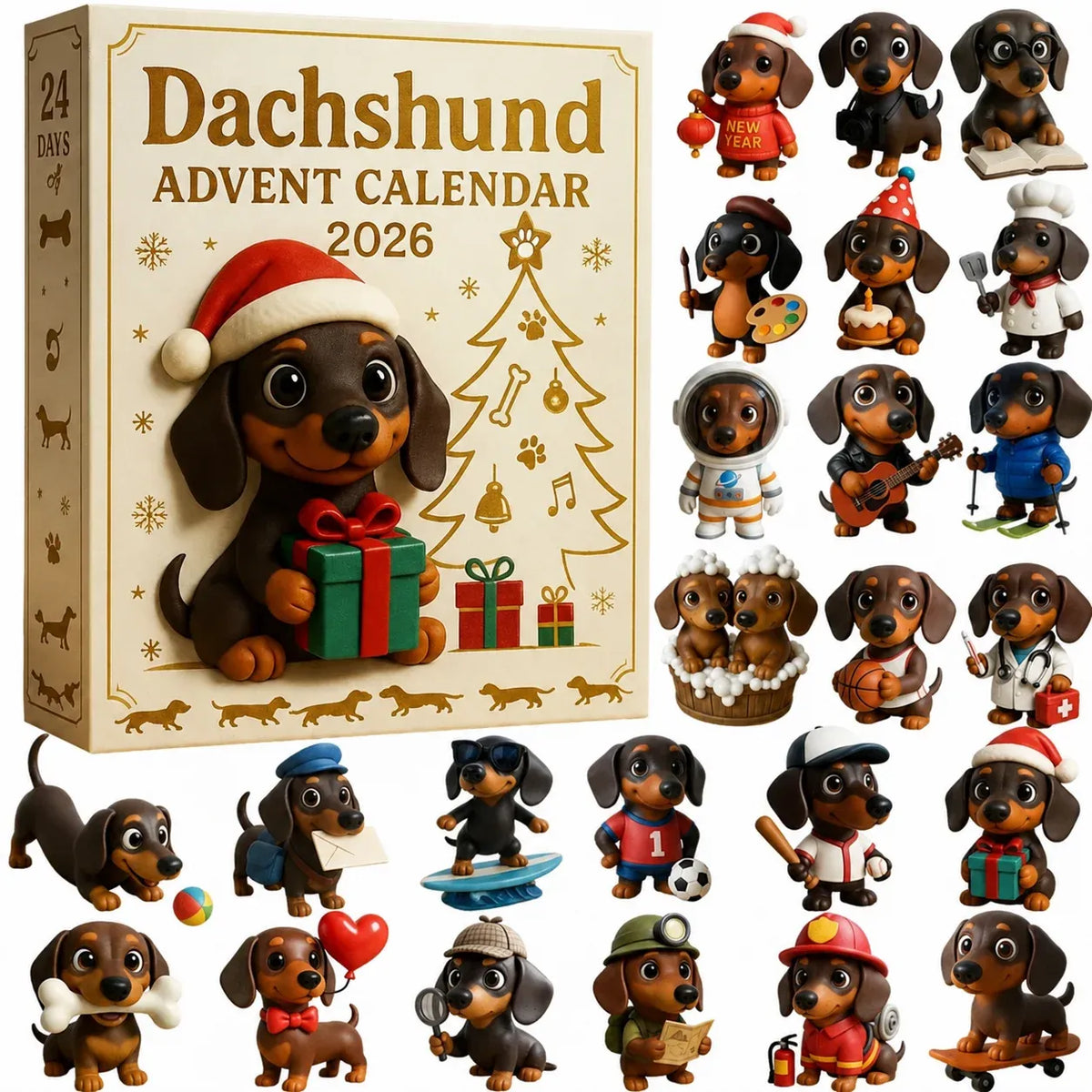 🎄 50% OFF 2026 Dachshund Advent Calendar 🐾 24 Days of Wiener Dog Christmas Surprises