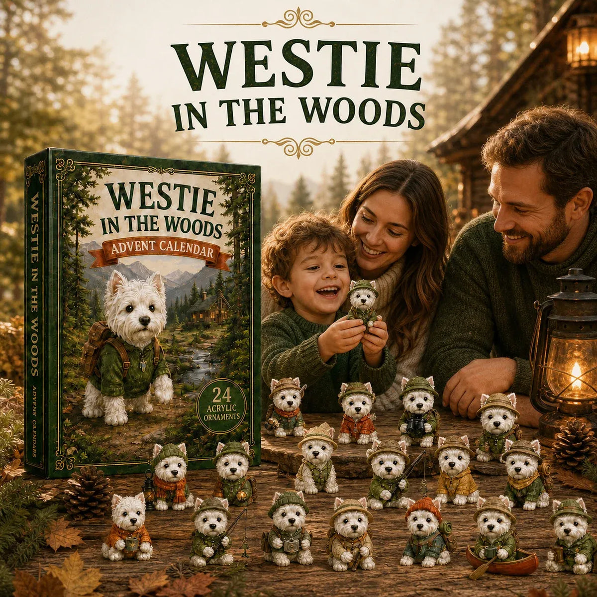 🐶2D Westie In The Woods Advent Calendar 2026 - 24-Day Festive Countdown - Gift For Dog Lovers