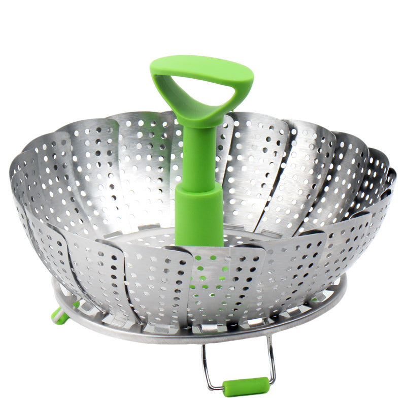 🔥 49% OFF Expandable Stainless Steel Steamer Basket – Foldable 3-in-1 Pot Insert