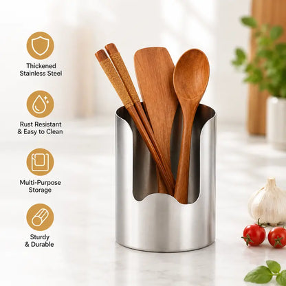 . 🍳 50% OFF Stainless Steel Utensil Holder – Keep Your Kitchen Counter Clean & Organized
