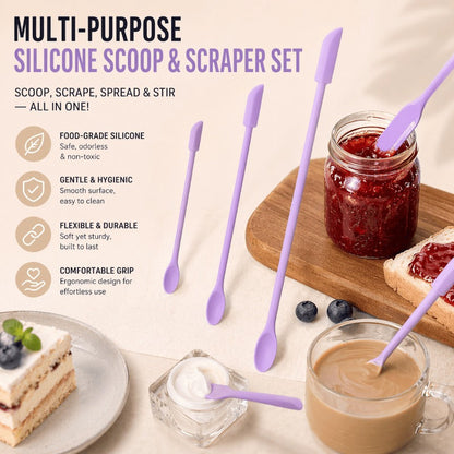 🔥 50% OFF 3-Piece Silicone Beauty Spatula Set 💜 No More Wasted Product