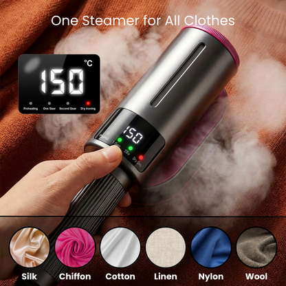 🔥 50% OFF Portable Clothes Steamer 👔 Wrinkles Gone in Just 5 Seconds