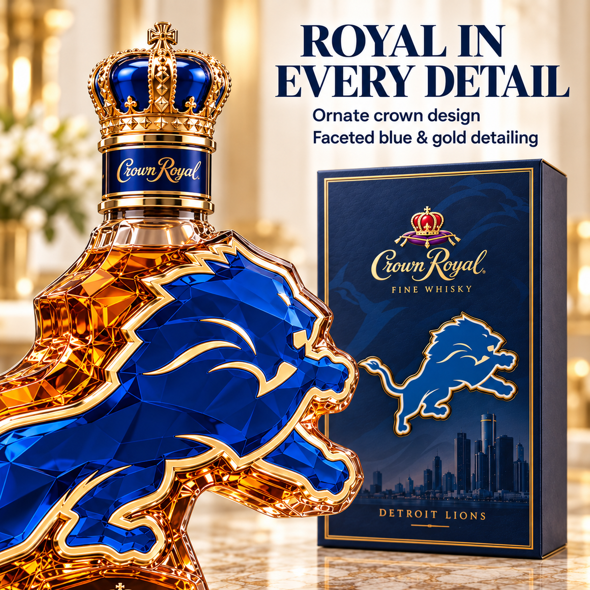 🦁 Lions Pride Collector’s Bottle 👑 Sculpted Lion Design & Gift Box