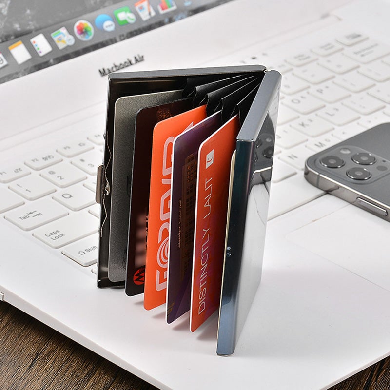 🔥 50% OFF – Slim RFID Blocking Stainless Steel Card Holder 💳