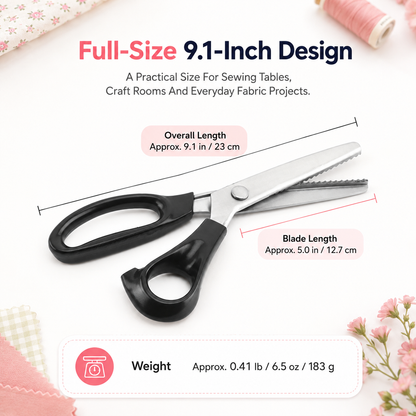 ✂️ 49% OFF 9.1" Pinking Shears 🧵 Stainless Steel Zigzag Fabric Scissors