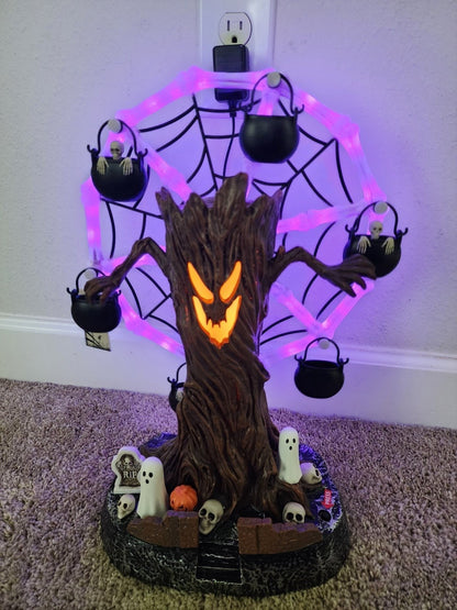🎡 Animated Haunted Tree Ferris Wheel – Light & Sound Halloween Tabletop Decor