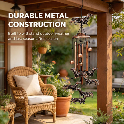 🐶 Dachshund Metal Wind Chime, Outdoor Garden Decor