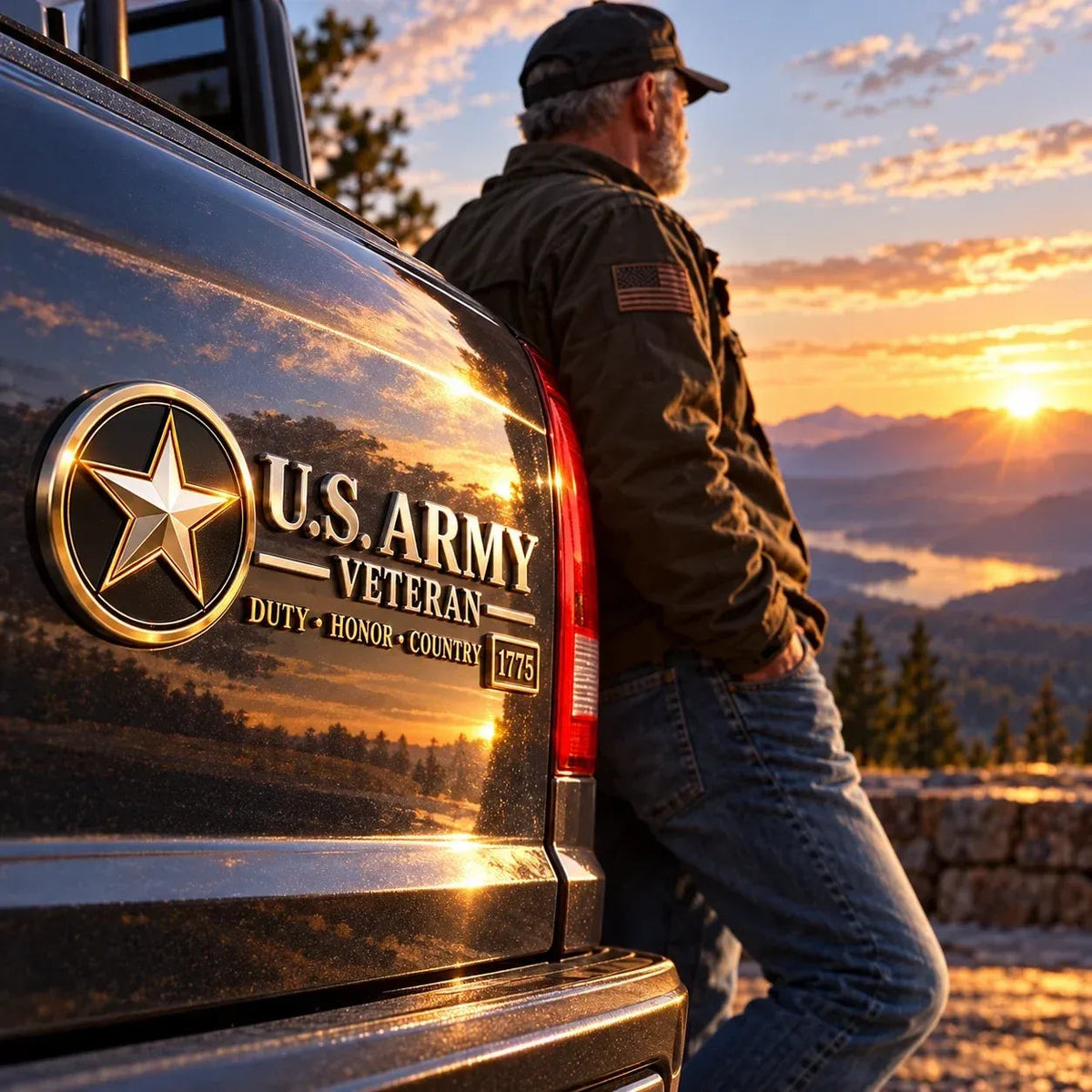 🎖️ Heavy-Duty 3D Embossed Veteran Relief Metal Car Emblem Badge 🚗