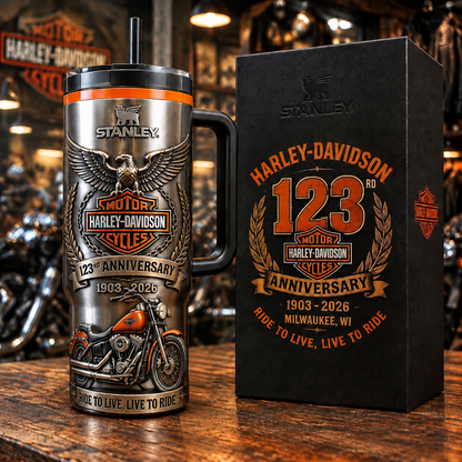 🦅 123rd Anniversary Tumbler (1903–2026) – Celebrate the Spirit of the Open Road 🏍️