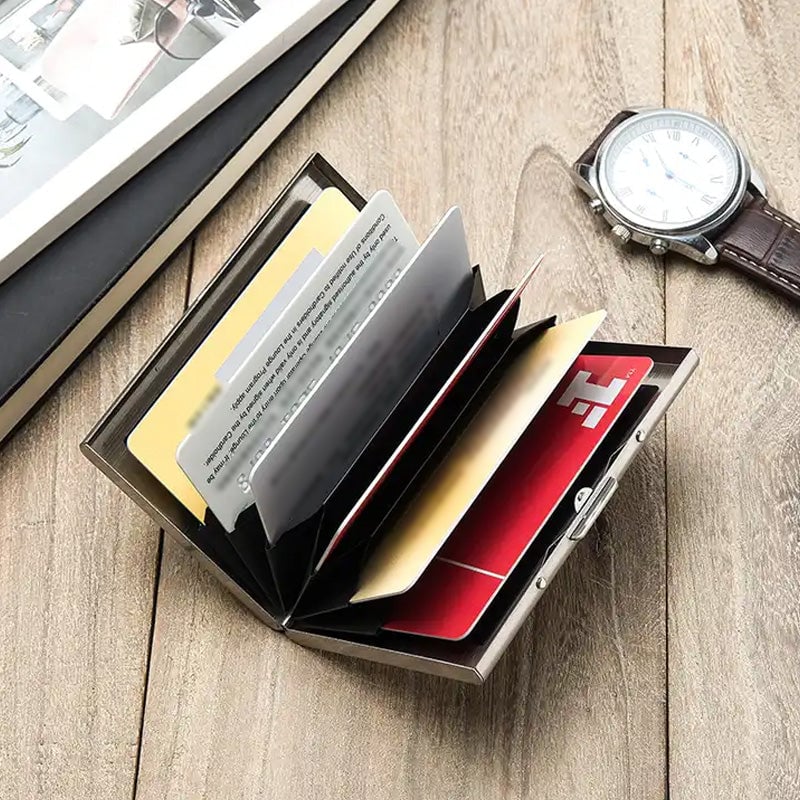 🔥 50% OFF – Slim RFID Blocking Stainless Steel Card Holder 💳