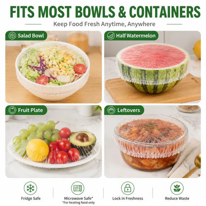 🔥 HOT SALE 🥗 100PCS Stretch Food Covers – Stretch, Cover & Keep Food Fresh with Ease ✨
