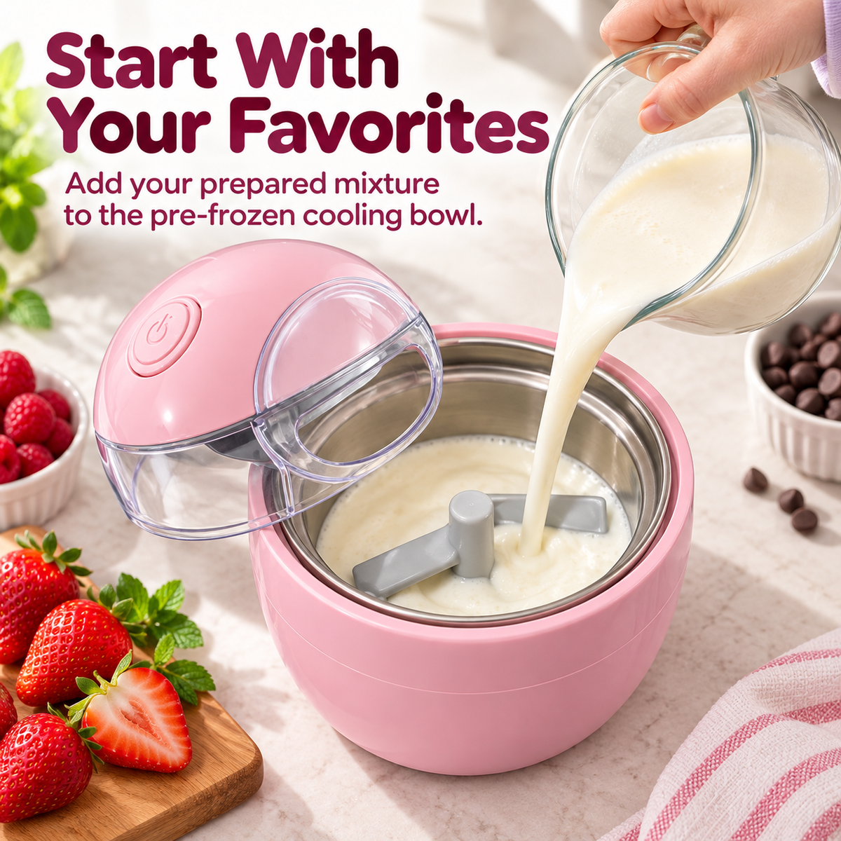 🍓 Mini Ice Cream Maker – Create Your Own Delicious Frozen Treats at Home! 🍨💕