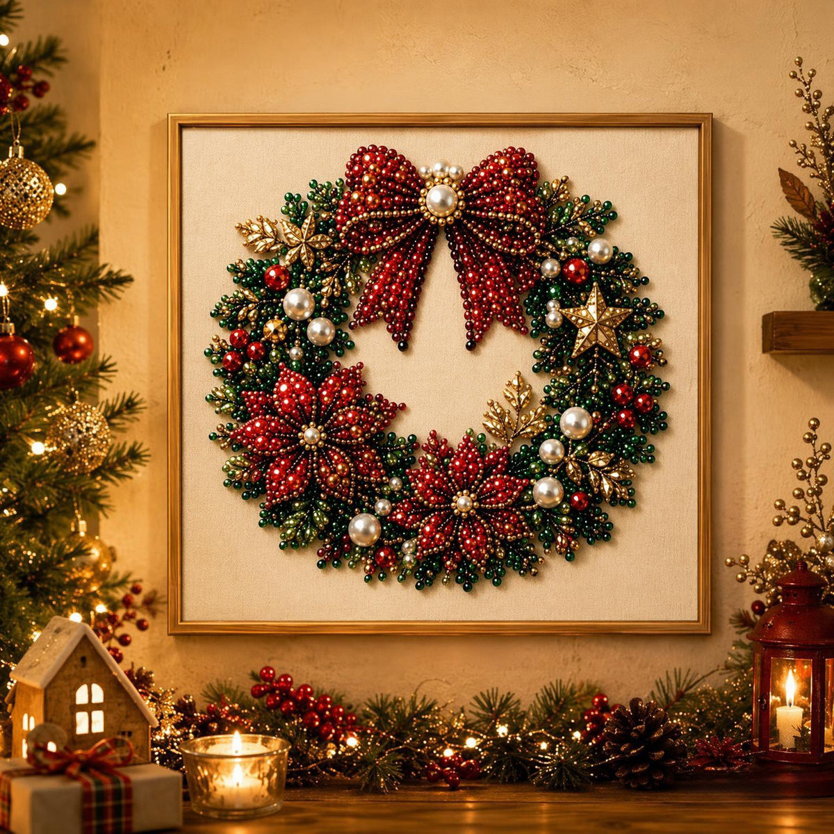 ✨ 3D Christmas Shimmering Pearl Art Diamond Painting DIY Craft Kit 🎄
