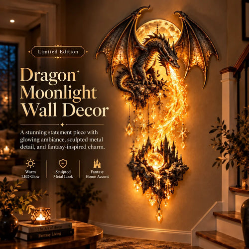 🔥 49 % Rabatt – 🐉 Dragonfire Moonlight-Wandleuchte | Magische Fantasy-Burg-Deko 🌙