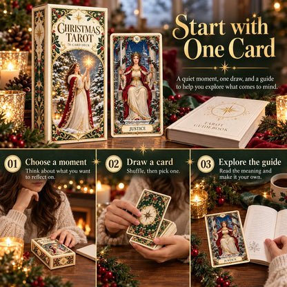 Last Day 49% OFF🎉-🔮 Yuletide Tarot Deck | 78 Festive Cards & A Guided 12-Day Holiday Ritual