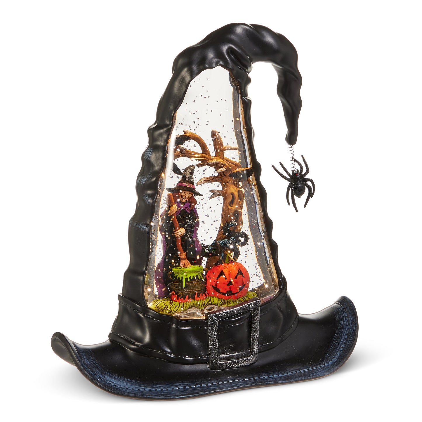Witches Hat Lighted Water Lantern With Swirling Glitter - USB Included New