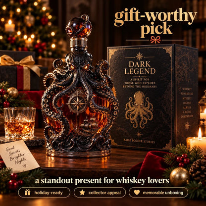 🐙 Mythic Kraken Whiskey Decanter with Sculpted Tentacles & Collector's Gift Box ⚓