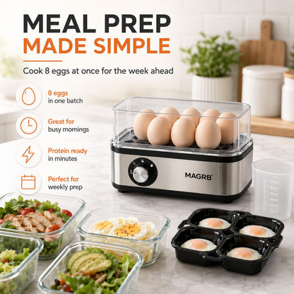 🥚 8-Egg Electric Cooker – 3-in-1 Egg Boiler, Poacher & Omelet Maker 🍳✨