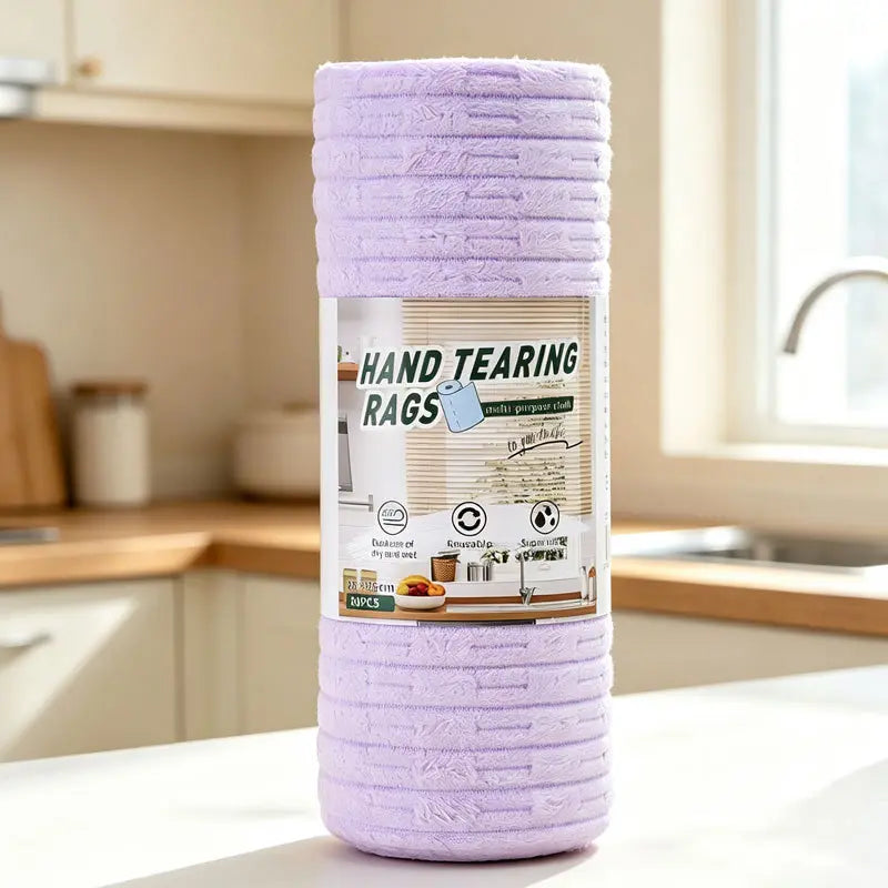🔥 50% OFF Tearable Reusable Cleaning Cloth Roll 🧽 Washable & Super Absorbent for Kitchen & Home