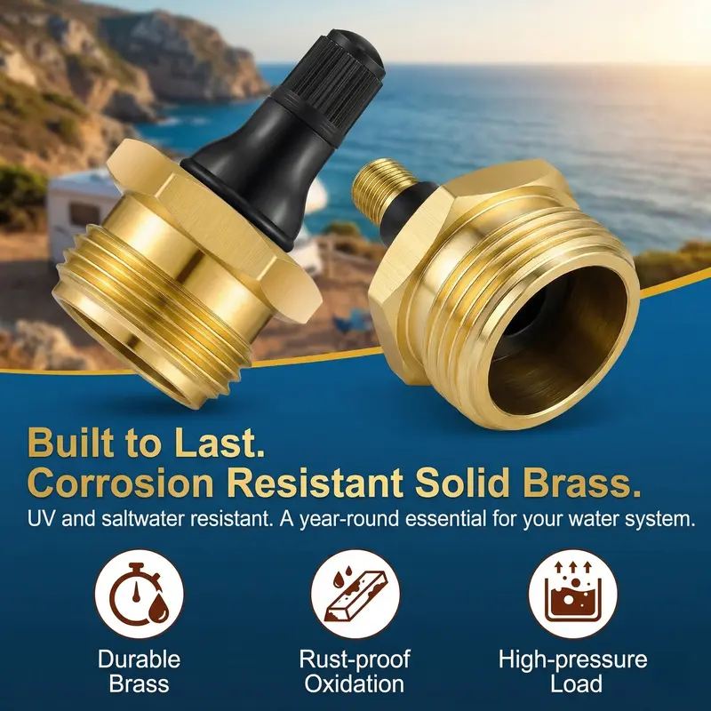 ❄️ 2-Pcs Brass RV Winterize Blowout Adapter 💨 Air Compressor Quick-Connect