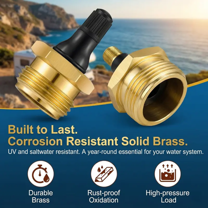 ❄️ 2-Pcs Brass RV Winterize Blowout Adapter 💨 Air Compressor Quick-Connect