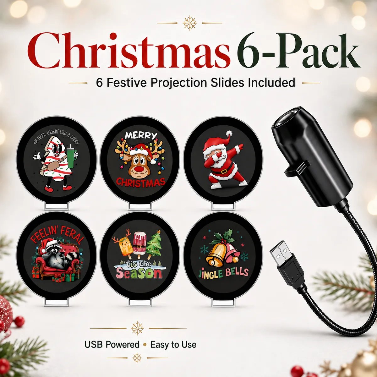🎄👻 ✨Plug & Play HD Holiday Projector for Christmas & Halloween Decor