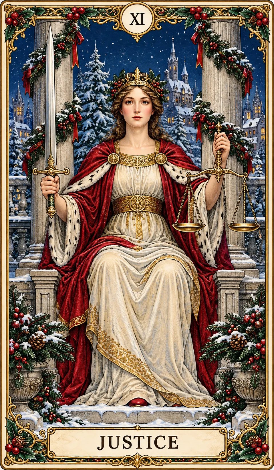 Last Day 49% OFF🎉-🔮 Yuletide Tarot Deck | 78 Festive Cards & A Guided 12-Day Holiday Ritual