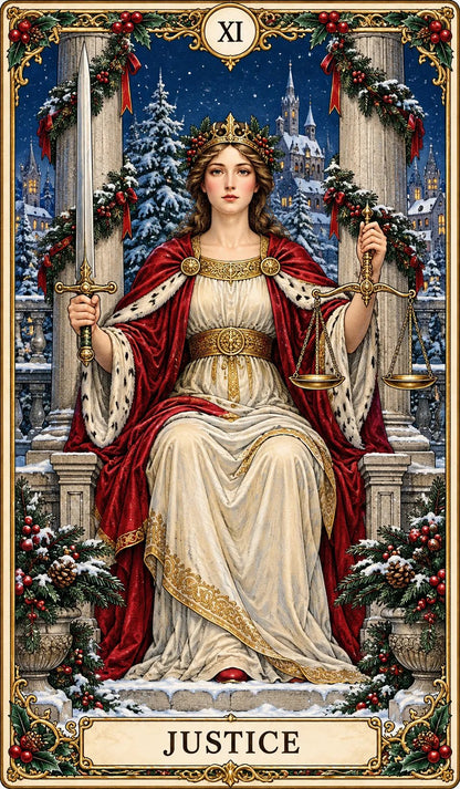 Last Day 49% OFF🎉-🔮  Complete 78-Card Christmas Holiday Tarot Deck with Guidebook & Gift Box 🎄