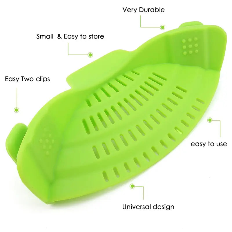 🍝 Clip-On Silicone Pot Strainer – Drain Pasta Fast Without A Bulky Colander