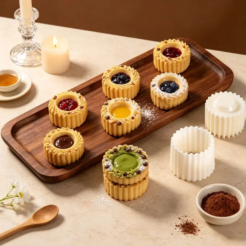 🥮 50% OFF 3-Pack Pastry Mold Set – Make Beautiful Cookies, Mooncakes & Dessert Cups Easily