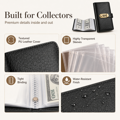 💵 50% OFF Secure Banknote Collection Booklet – Holds Up to 100 Notes 🔐